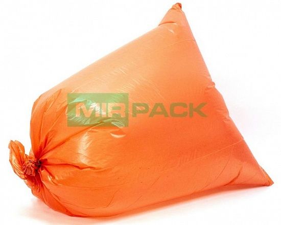 Мешки для мусора 120 л, 40 мкм, в рулоне 10 штук, ПВД, 2 слоя, 70x110 см, Премиум, оранжевые - Вид 3